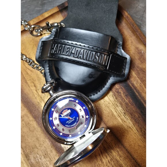Harley Davidson Pocket watch “The Ultimate Chopper" with leather belt case. - Picture 4 of 9